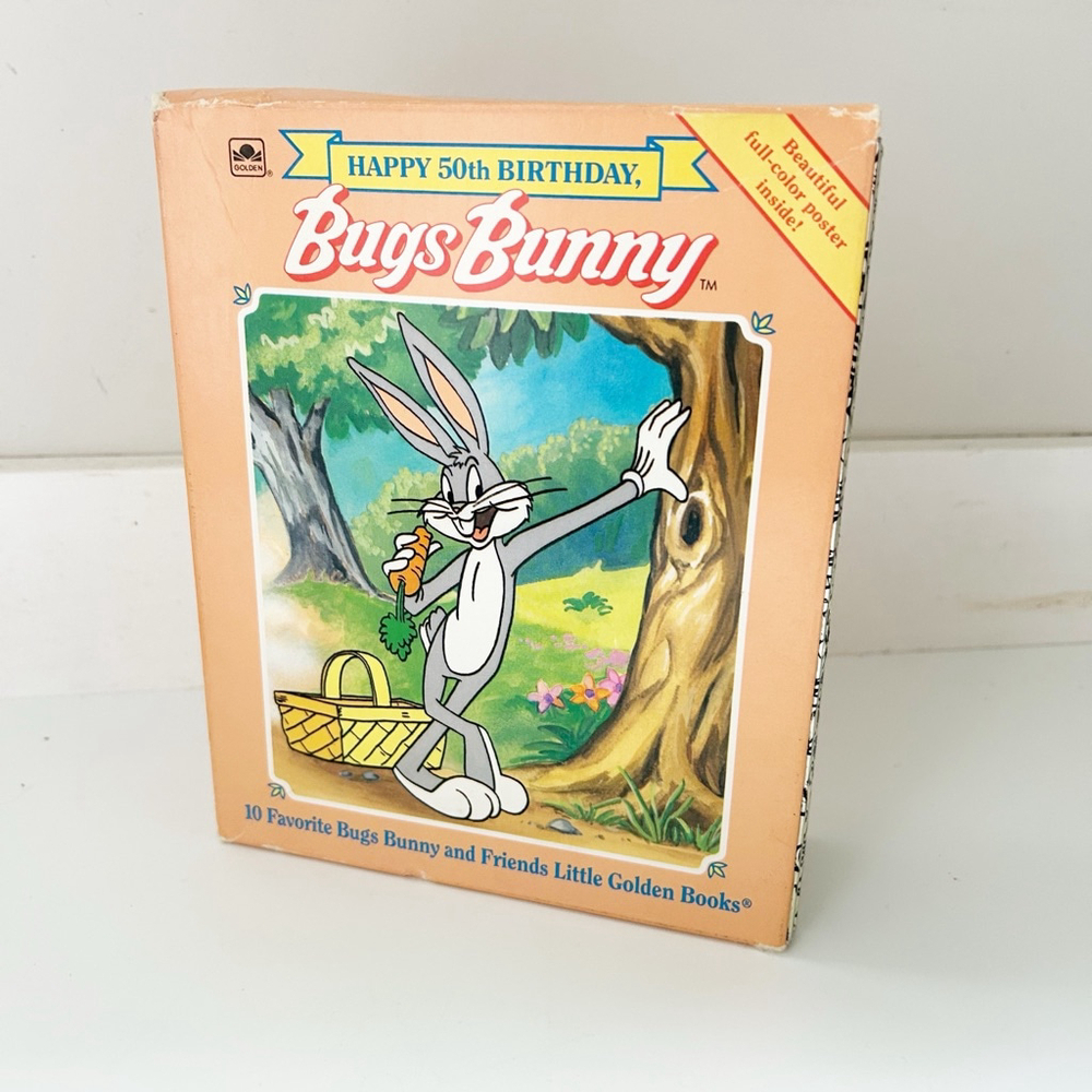 Vintage 90s Little Golden Books Happy Birthday Bugs Bunny 10 Book Set Warner Bro